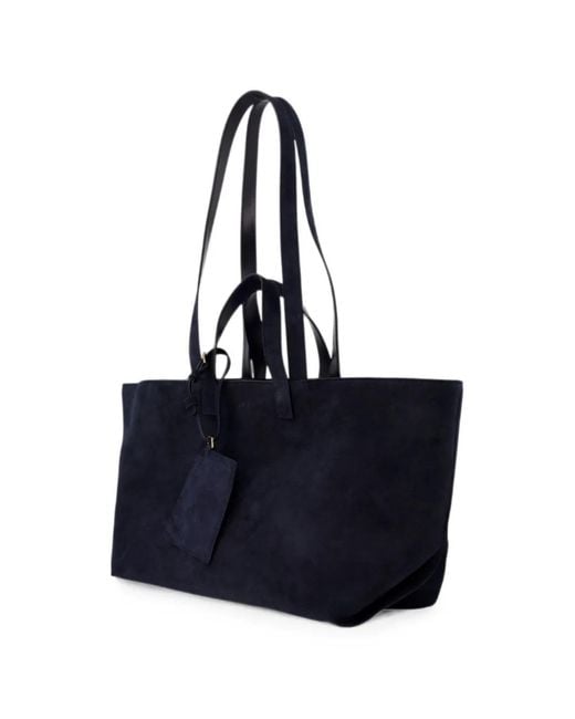 A.P.C. Blue Le Drummer Suede Shoulder Bag