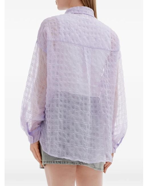 B+ AB Purple Chemise À Poches Poitrine