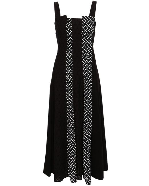 Diane von Furstenberg Black Otto Panelled Midi Dress