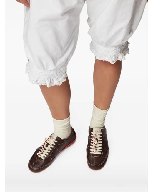 LILI CURIA Brown Zola Leather Sneakers
