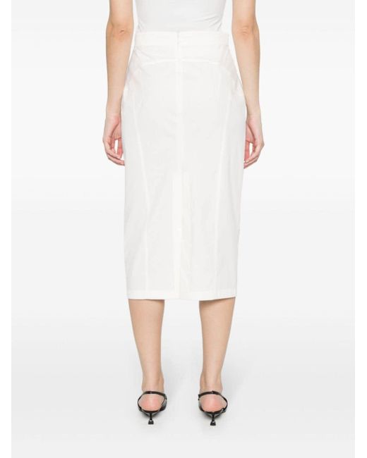 N°21 White Panelled Midi Skirt