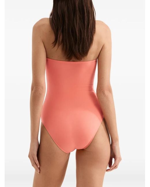 Eres Pink Cassiopée Rushed-Detail Swimsuit