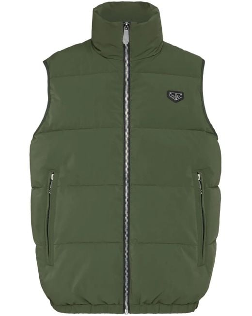 Philipp Plein Green Down Gilet for men