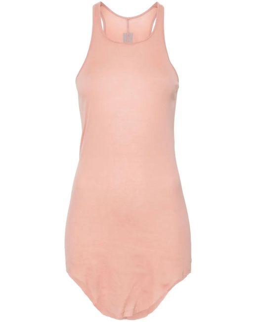 Rick Owens Pink Raw-Cut Longline Tank Top