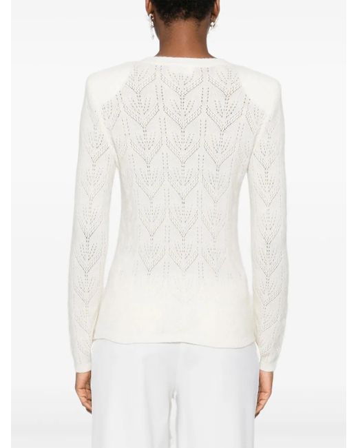 P.A.R.O.S.H. White Chevron-Pattern Sweater