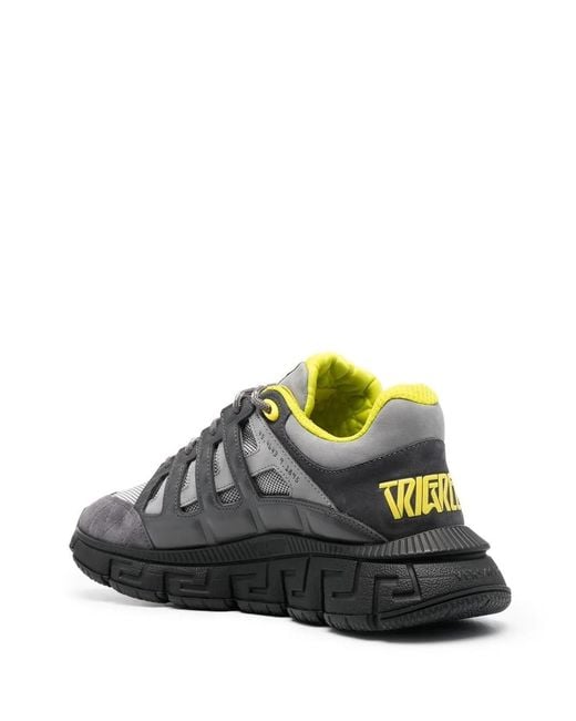 Versace Gray Trigreca Sneakers In Baroque Print Leather And Nylon for men