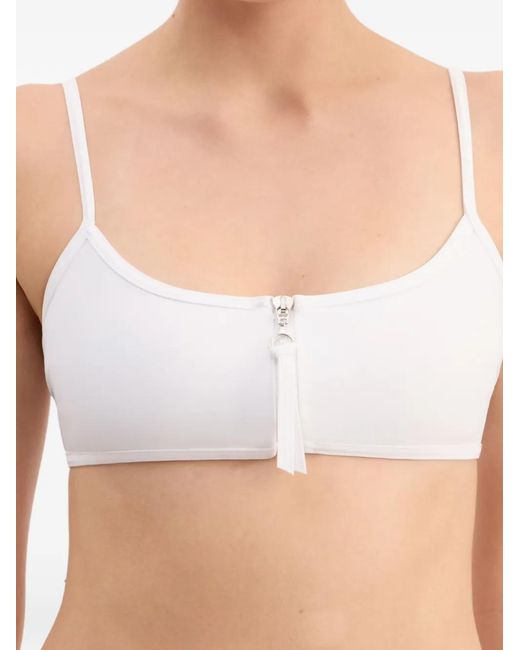 Loulou de Saison White Haut De Bikini Olga À Encolure Carrée