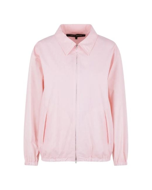 Ter Et Bantine Pink Pointed-Collar Zip Jacket