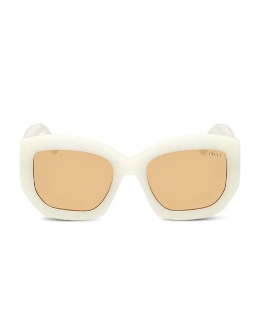 Emilio Pucci Natural Sonnenbrille Mit Geometrischem Gestell