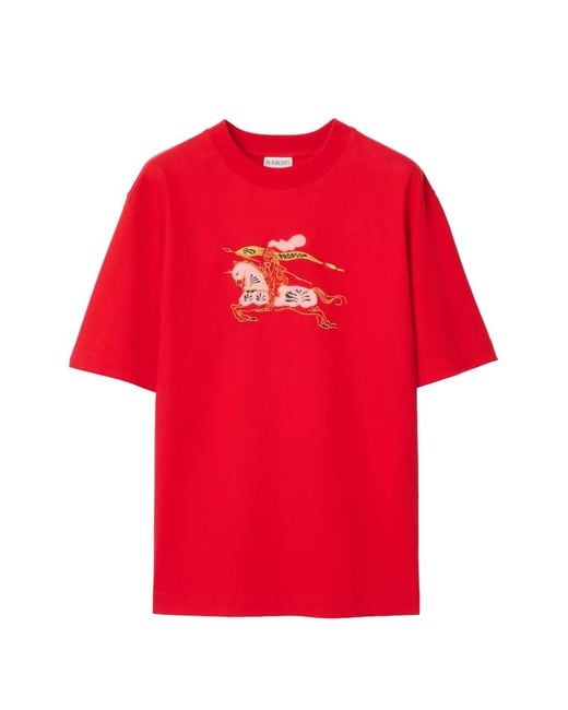 Burberry Red Ekd Cotton T-Shirt
