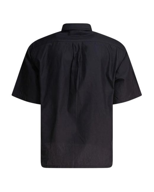 Kaptain Sunshine Black Short-Sleeve Button-Down Shirt for men