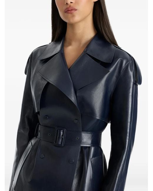 Mackage Blue Carmela Leather Coat