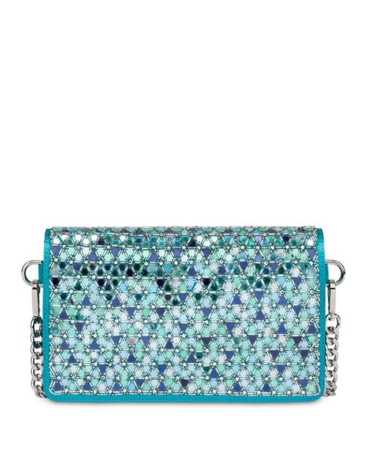Alberta Ferretti Blue Mosaic Satin Clutch Bag