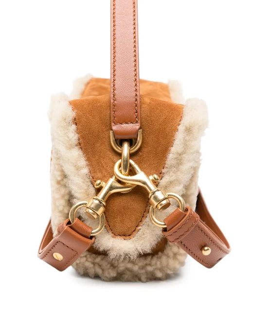 Balmain Multicolor Pulse Shearling-Trim Suede Shoulder Bag