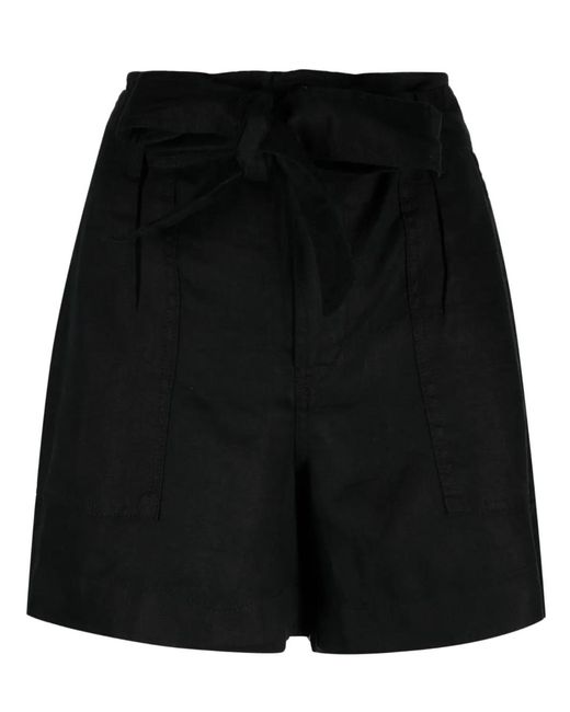 Ralph Lauren Black Belted Linen Shorts