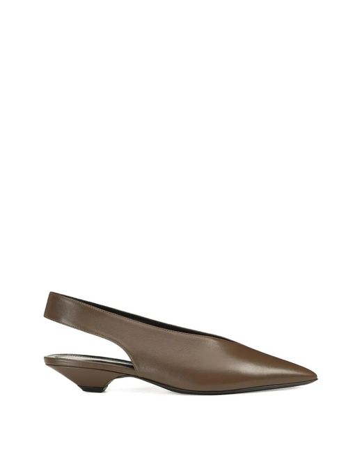 Sergio Rossi Brown Beak Leather Pumps