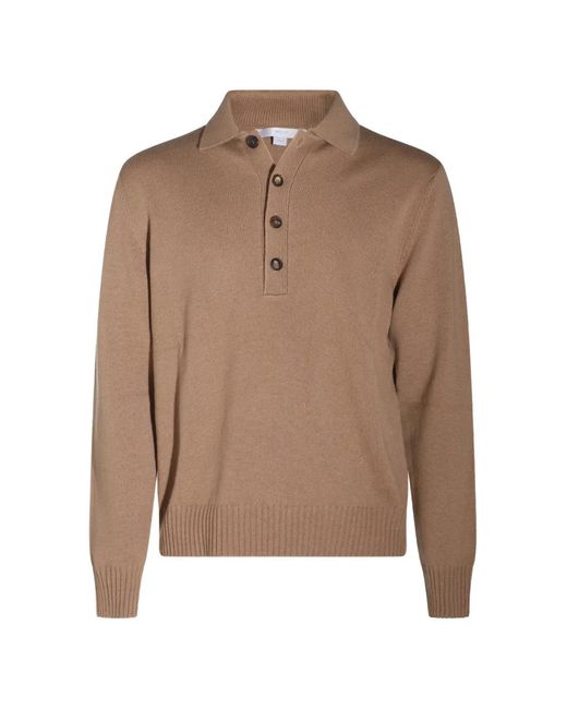 Malo Brown Cashmere Polo Shirt for men