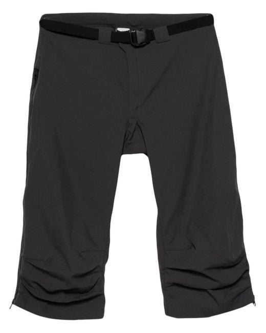 GR10K Black Belted Canvas Long Shorts for men