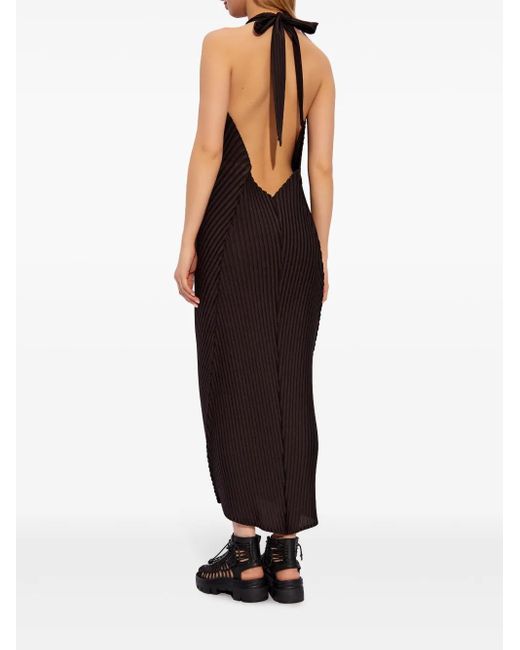 Issey Miyake Purple Maxikleid Mit Neckholder