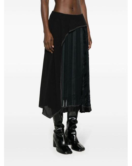 Falda midi con paneles drapeados 3.1 Phillip Lim de color Black