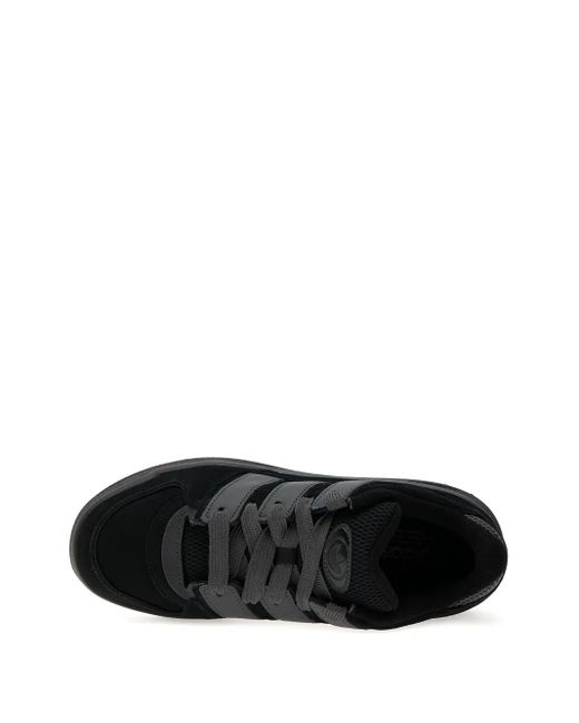 Adidas Black Forum 2000 Three-Stripe Suede Sneakers for men