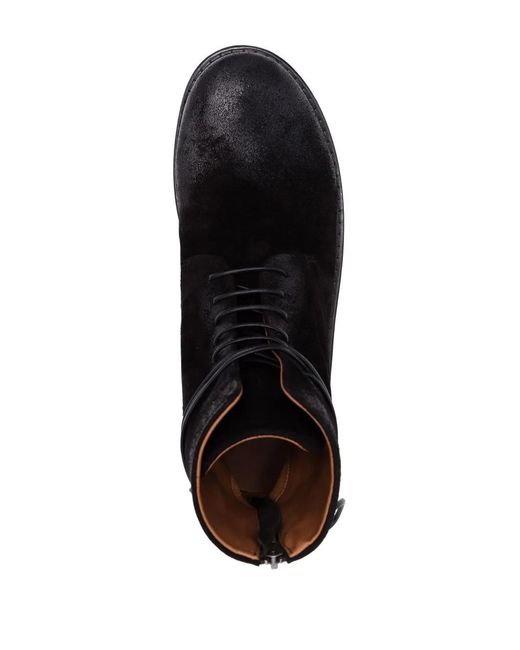 Marsèll Black Parrucca Suede Combat Boots for men