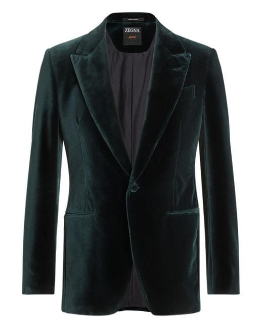 Zegna Black Apos;S Velvet Peak Lapel Single-Button Dinner Jacket for men