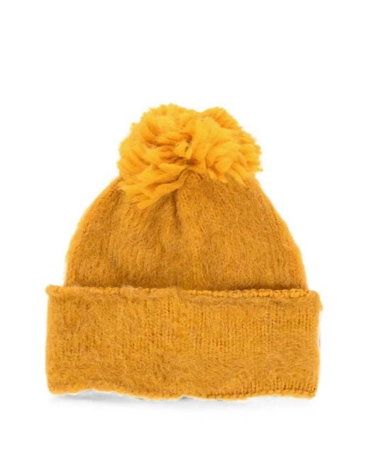DSquared² Yellow Pom-Pom Beanie