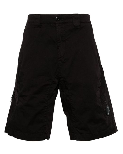 Shorts sportivi con applicazione di C P Company in Black da Uomo
