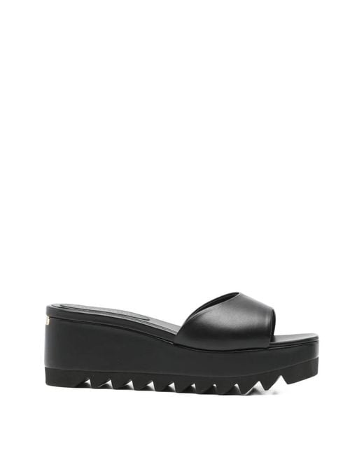 Stella McCartney Black Square-Toe Sandals