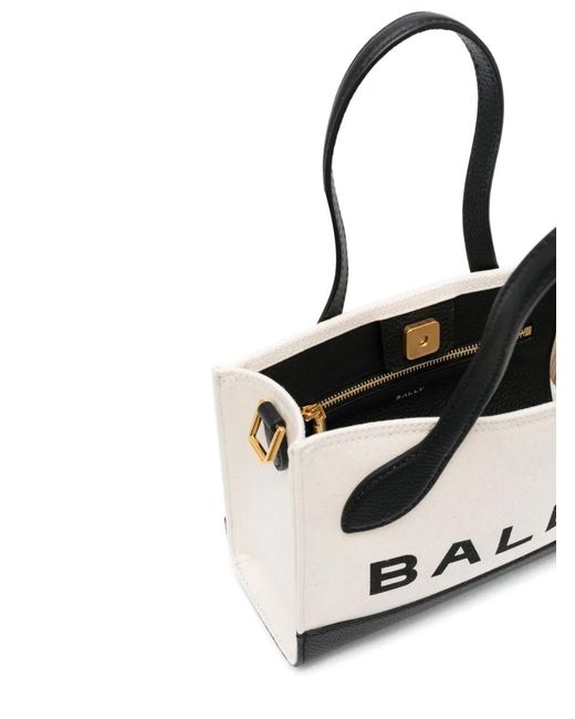 Bally Black Logo-Print Cotton Canvas Tote Bag