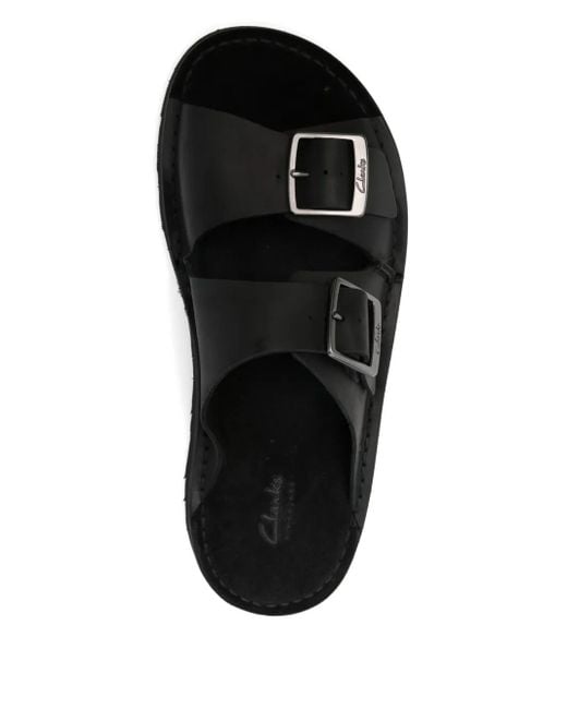 メンズ Clarks Solsbury ダブルバックル サンダル Black