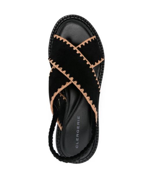 Robert Clergerie Black Freedom 45mm Wedge Sandals