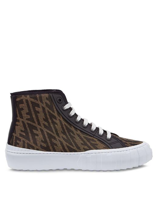 Fendi Leer Force High-top Sneakers in het Bruin voor heren - Lyst