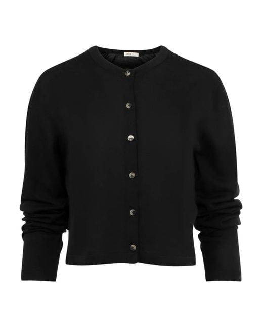 Khaite Black Button-Front Cardigan