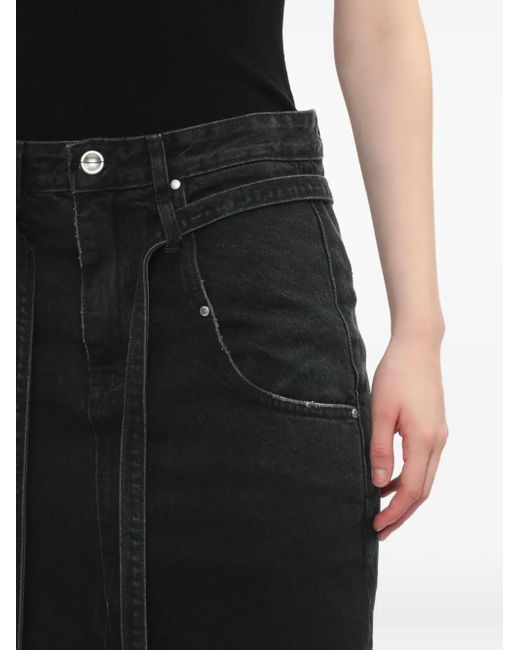 Low Classic Black Tie-Detail Maxi Skirt