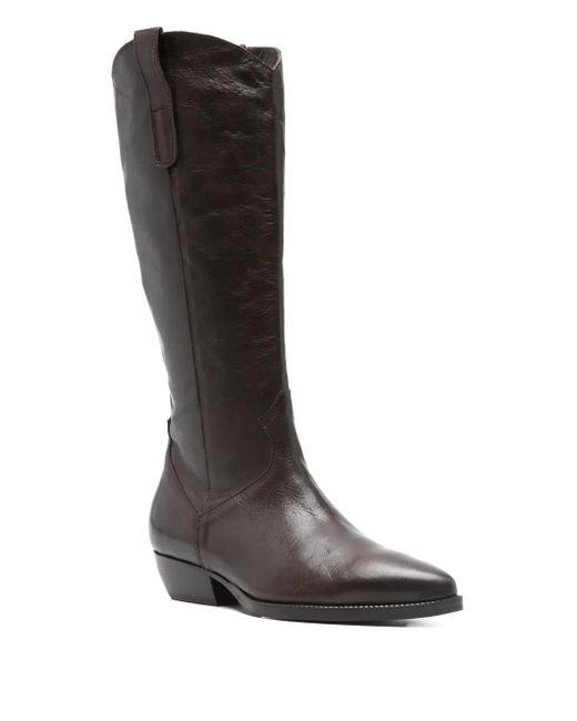 CURIOSITÉ Black 35Mm Leather Pointed-Toe Cowboy Boots