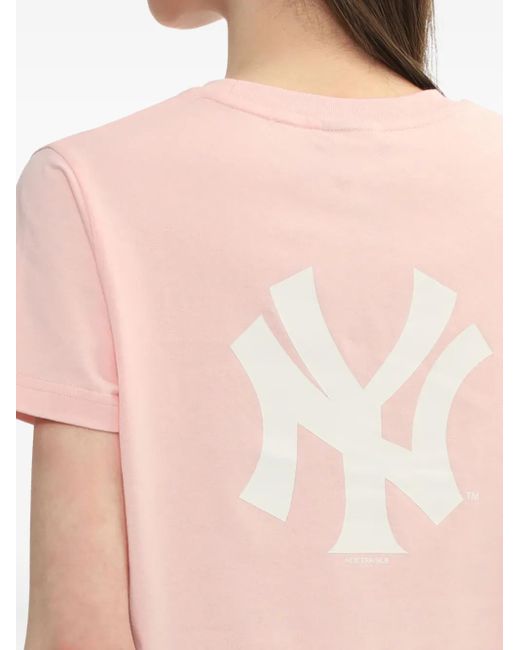 KTZ Pink Logo-Embellished Crop T-Shirt
