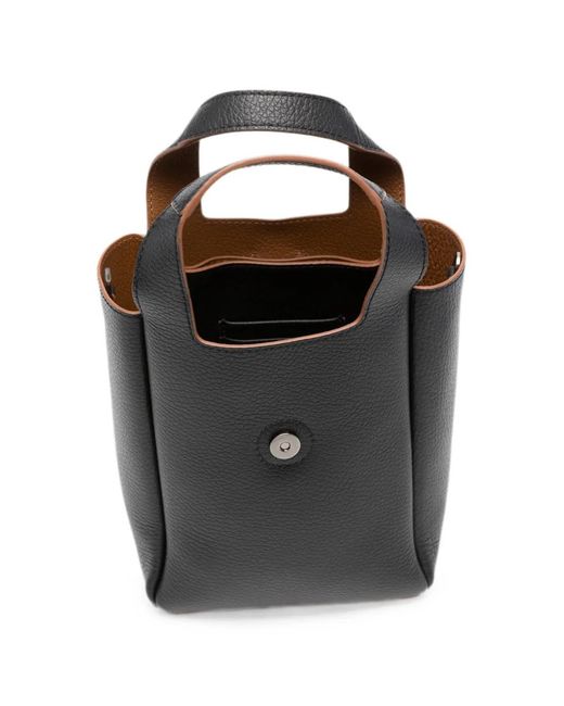 Hogan Black Mini Logo-Plaque Tote Bag