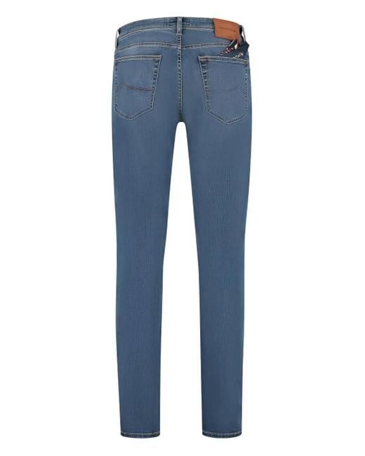 Jacob Cohen Blue Logo-Patch Jeans for men