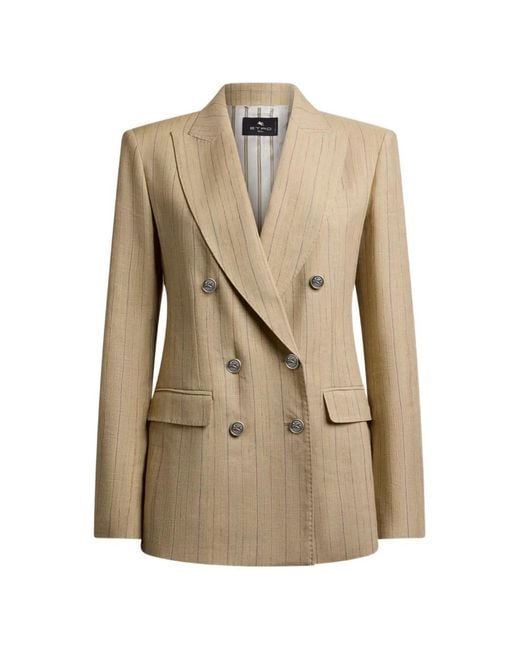 Etro Natural Striped Blazer
