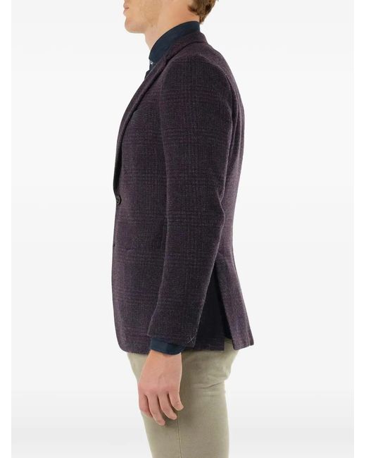 Al Duca D'aosta Blue Check-Pattern Blazer for men