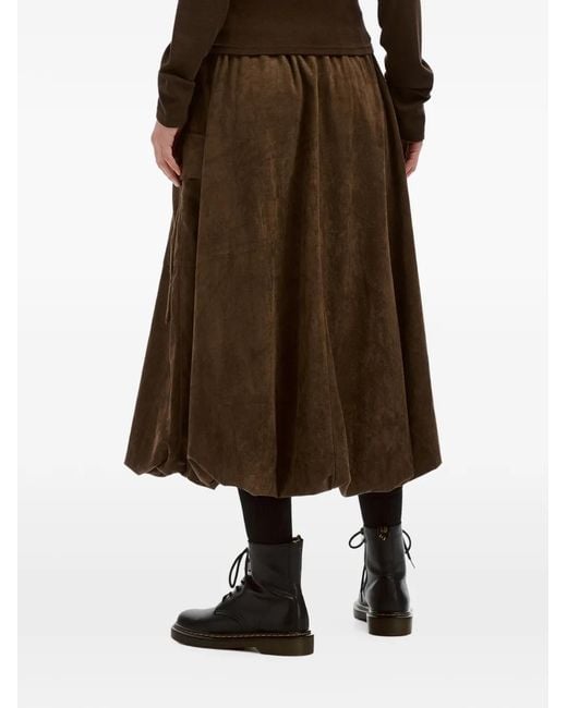 Musium Div. Brown Cargo Bubble Midi Skirt