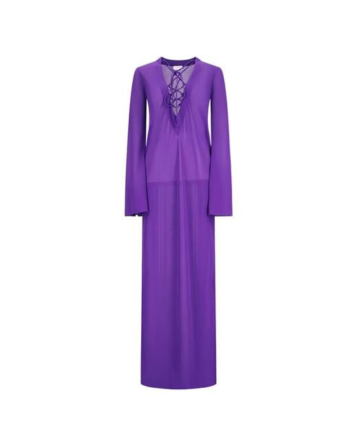 ANDAMANE Purple Ava Lace-Up Dress