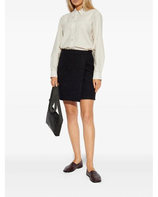 Lemaire Black Wrap Mini Skirt