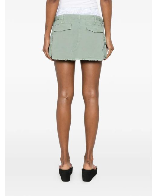 Alexander Wang Green Cargo Raw-Cut Skirt