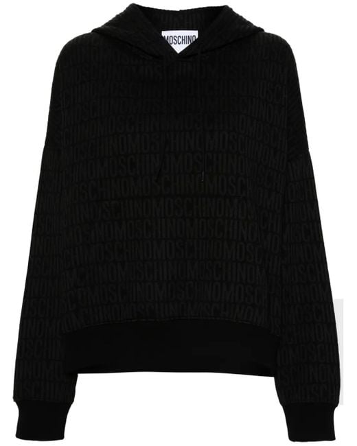 Moschino Black Logo-Print Hoodie