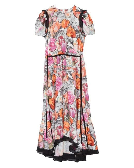 3.1 Phillip Lim White Floral-Print Midi Dress
