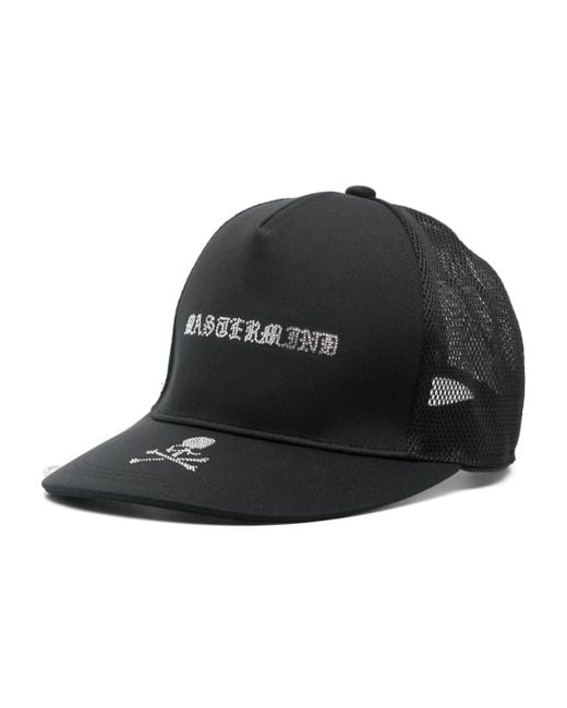 Mastermind Japan Black Crystal-logo Mesh Cap for men