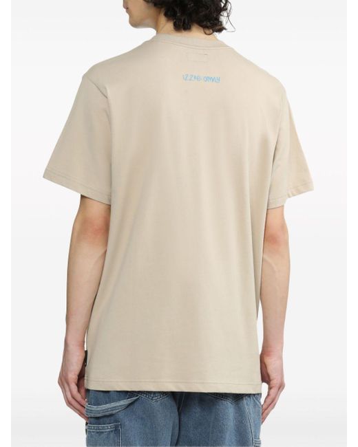 T-shirt con stampa grafica di Izzue in Natural da Uomo